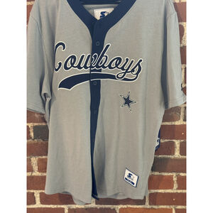 Dallas Cowboys Starter baseball jersey Gray Men Sz XL NEW WITH TAGS
